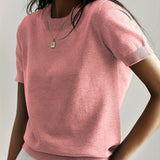 Casual dames T-shirt met korte mouwen, perfect voor de lente en dagelijkse outfits.