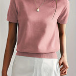 Casual dames T-shirt met korte mouwen, perfect voor de lente en dagelijkse outfits.