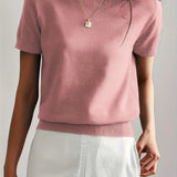 Casual dames T-shirt met korte mouwen, perfect voor de lente en dagelijkse outfits.