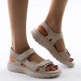 Dames Sandalen met Klittenbandsluiting en Plateauzool