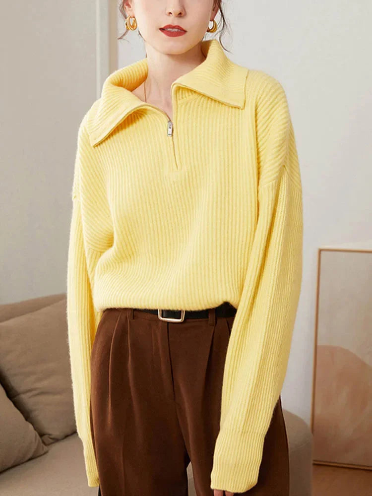 Lucia gebreide damestrui – warme en zachte trui met comfortabele pasvorm, ideaal voor casual winterlooks en stijlvolle laagjes.