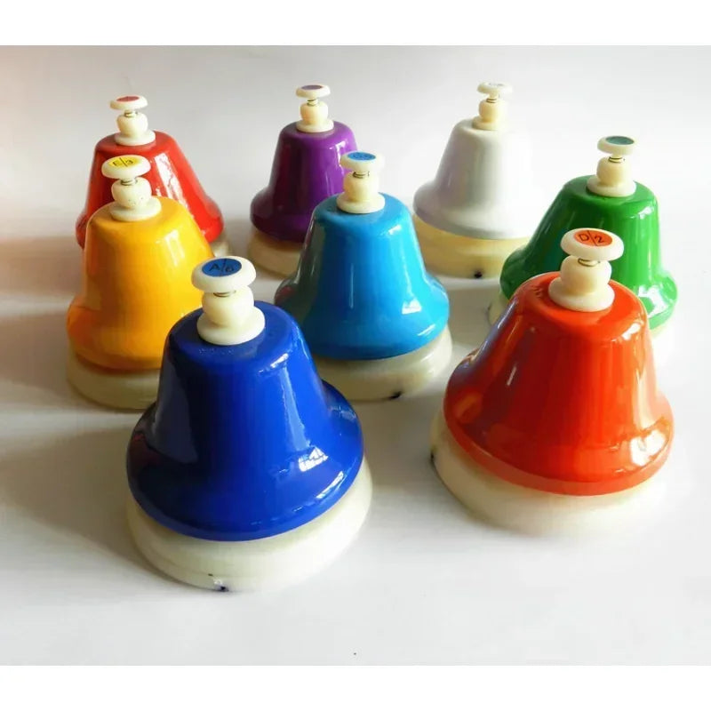 Regenboog klokkenset muzikaal speelgoed met 8 toontjes voor kinderen – stimuleert muzikale ontwikkeling, gehoor en creatief spel op een kleurrijke en veilige manier.