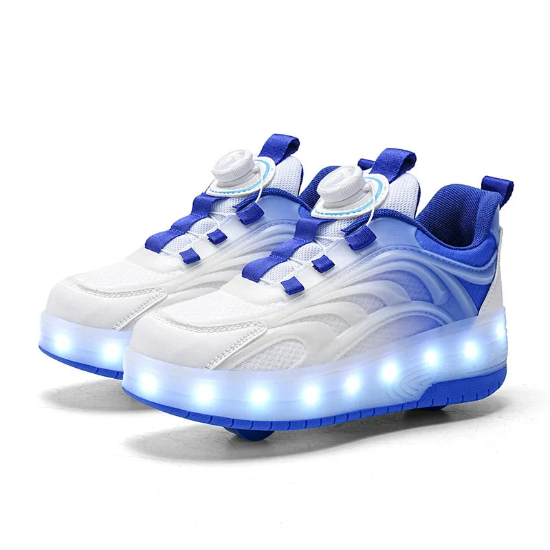 LED licht rolschaats schoenen – verlichte USB sneakers voor kinderen, comfortabel en veilig met kleurrijk design, ideaal voor plezier en buitenactiviteiten.