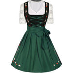 Traditionele groene en zwarte Oktoberfest dirndl voor dames – klassieke Beierse jurk met elegante pasvorm en hoogwaardige stof, perfect voor bierfeesten, verkleedpartijen en thema-evenementen.