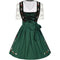 Traditionele groene en zwarte Oktoberfest dirndl voor dames – klassieke Beierse jurk met elegante pasvorm en hoogwaardige stof, perfect voor bierfeesten, verkleedpartijen en thema-evenementen.