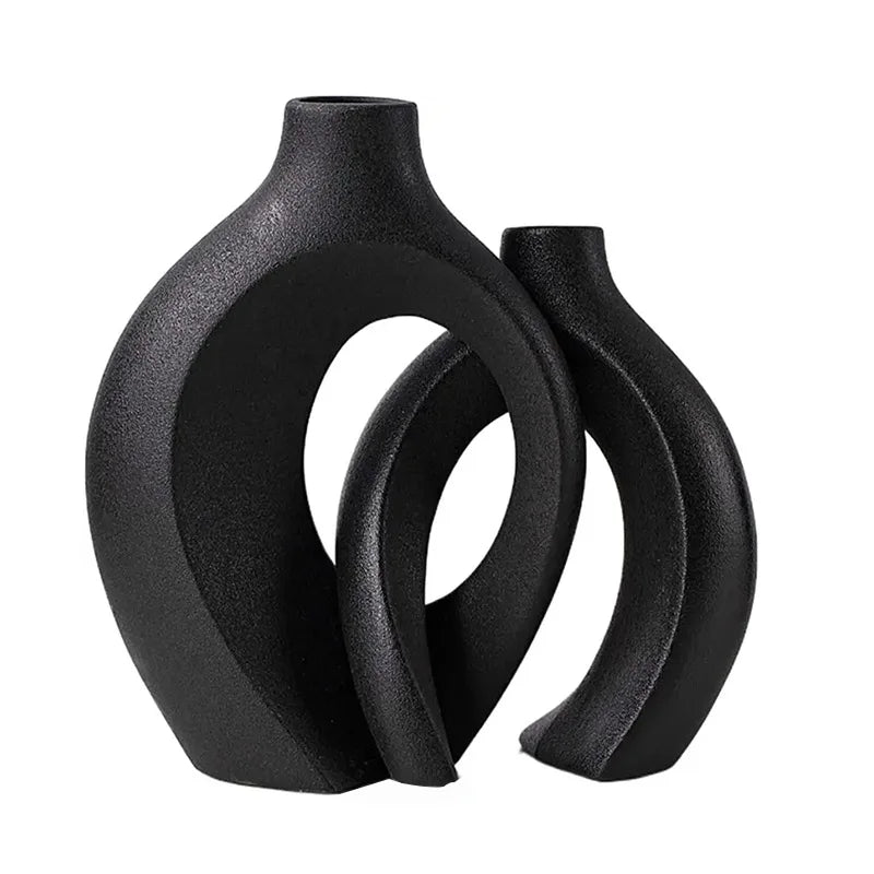 Keramische design vaas set – moderne en stijlvolle decoratie voor bloemen, droogbloemen en pluimen, perfect voor elk interieur.