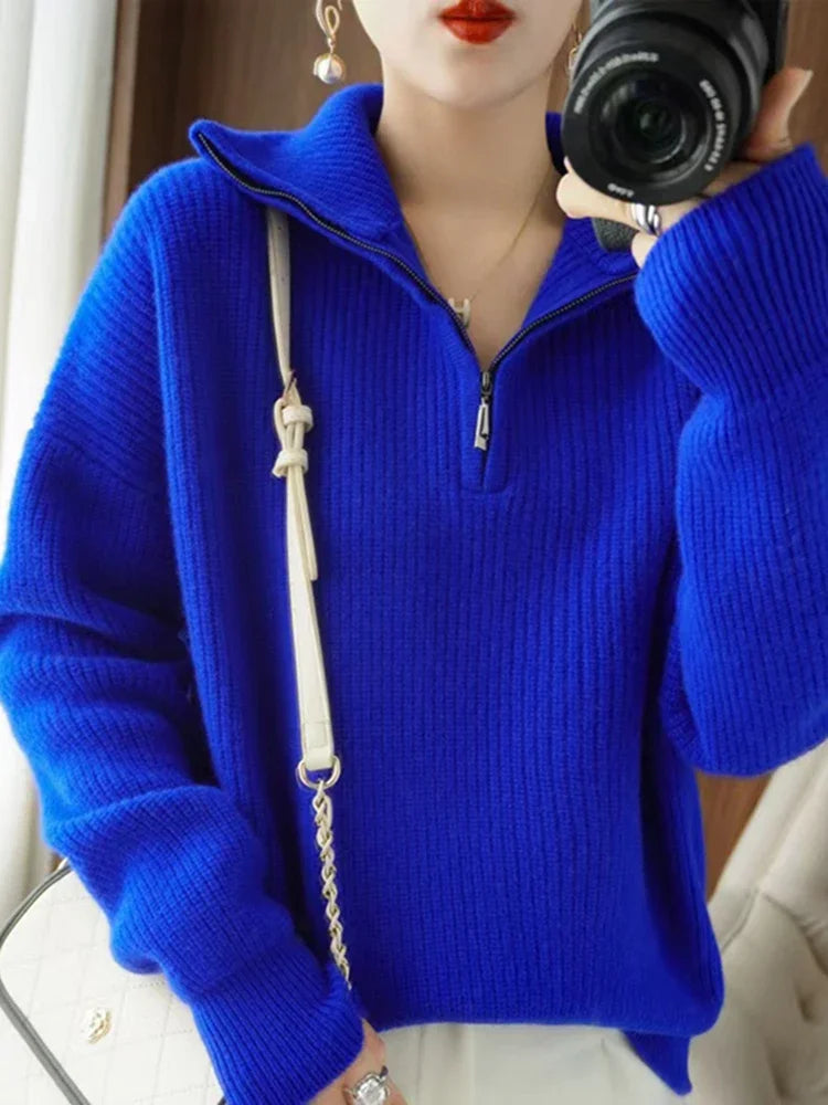 Lucia gebreide damestrui – warme en zachte trui met comfortabele pasvorm, ideaal voor casual winterlooks en stijlvolle laagjes.