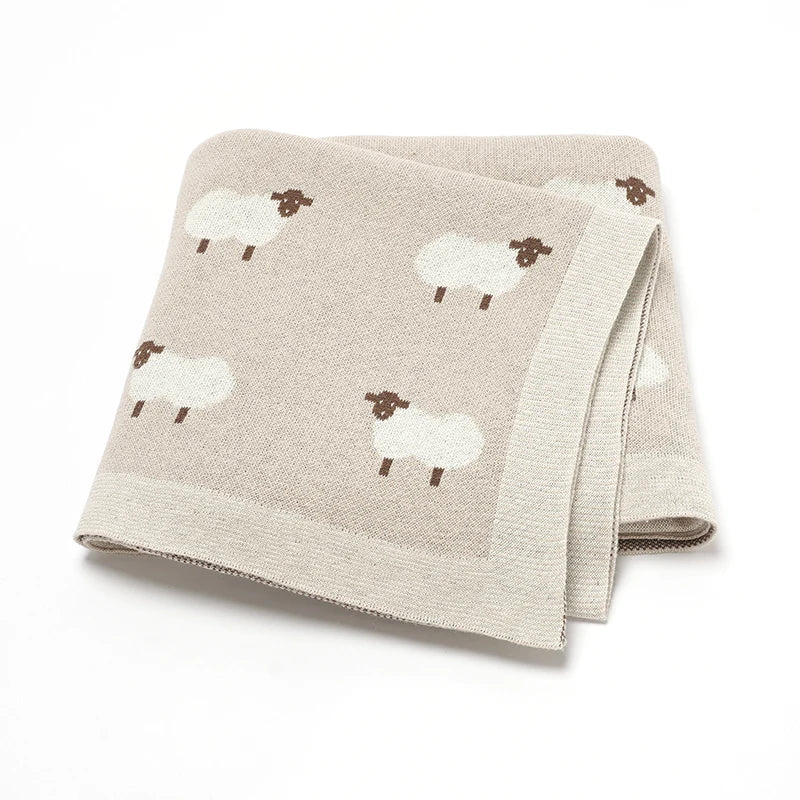 LittleSheep warme gebreide deken voor kleintjes – zachte, comfortabele en knusse deken voor veilig en cozy gebruik thuis of onderweg.