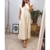 Dames Maxi Jurk met V-Hals en Mouwloos Ontwerp