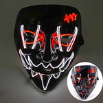 LED Halloween masker – draadloos lichtgevend party masker met meerdere stijlen en knipperende effecten, perfect voor Halloween, feestjes en cosplay voor kinderen en volwassenen.