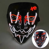 LED Halloween masker – draadloos lichtgevend party masker met meerdere stijlen en knipperende effecten, perfect voor Halloween, feestjes en cosplay voor kinderen en volwassenen.
