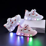 GlowKitty LED sneakers voor meisjes – comfortabele en speelse schoenen met oplichtende zolen, perfect voor actief en vrolijk dagelijks gebruik.