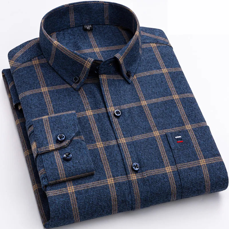Heren geruit overhemd in diverse kleuren – zachte katoenen stof, regular fit pasvorm en tijdloze casual stijl.
