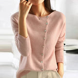 Zachte Gebreide Cardigan met Knopen en V-Hals