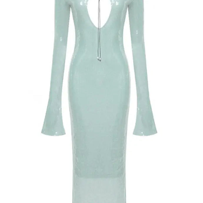 Off-Shoulder Midi Jurk met Pailletten