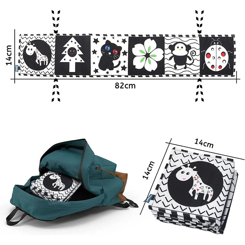 Zwart-Wit Sensorisch Babyboek Montessori