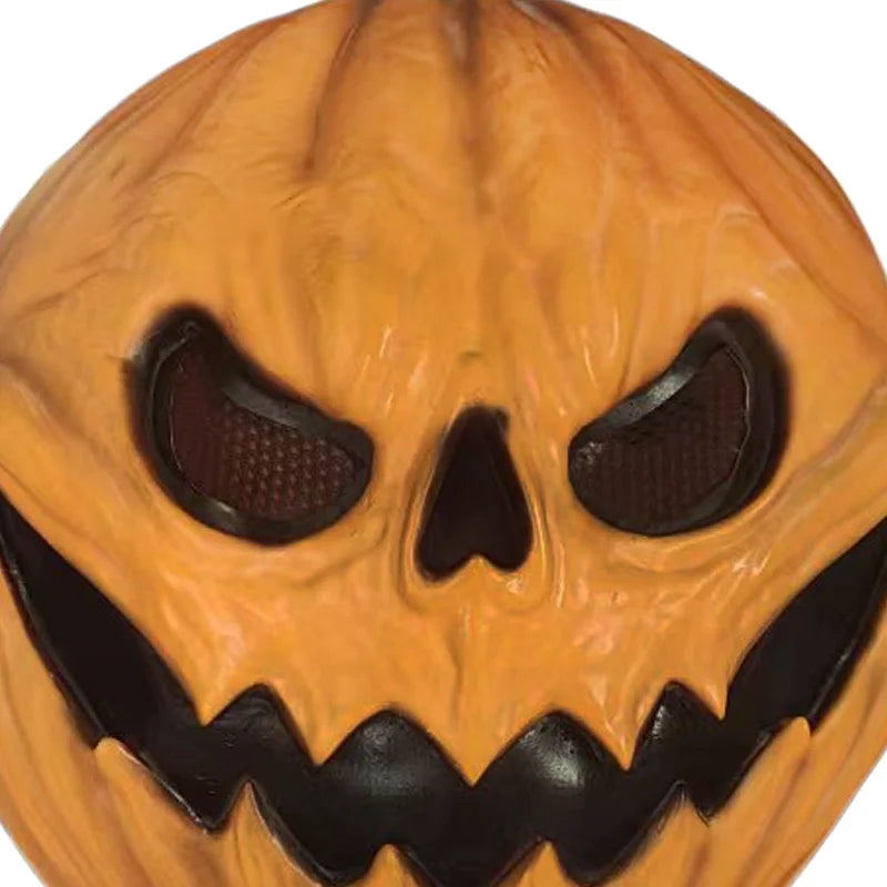 Halloween pompoen masker – volledig gezicht latex masker voor volwassenen en tieners, eng en realistisch ontwerp, perfect voor Halloween, verkleedfeesten en cosplay.