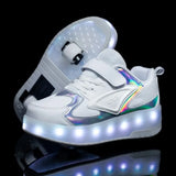 SparkRunners LED rolschaats sneakers voor kinderen – comfortabele en duurzame lichtgevende schoenen met kleurrijke LED-zolen, perfect voor buitenspelen en sportief plezier.