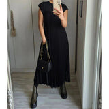 Dames Maxi Jurk met V-Hals en Mouwloos Ontwerp