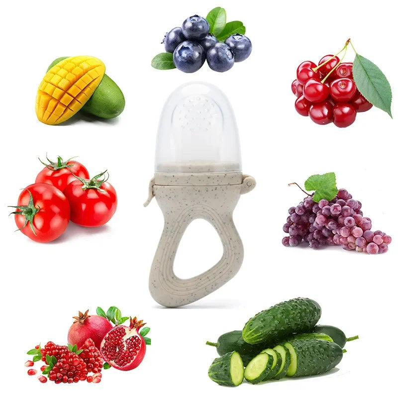 Siliconen baby fruitspeen, bijtring – verzacht het doorkomen van tandjes en biedt een veilige manier om fruit en snacks te geven. Ideaal voor je baby’s comfort en plezier.