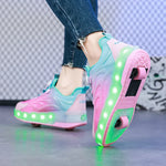 LED licht rolschaats schoenen – verlichte USB sneakers voor kinderen, comfortabel en veilig met kleurrijk design, ideaal voor plezier en buitenactiviteiten.