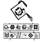 Zwart-wit sensorisch babyboek – Montessori speelgoed met contrastrijke illustraties, stimuleert visuele ontwikkeling en nieuwsgierigheid bij baby’s.
