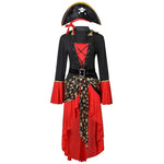 Piratenkapitein kostuum jurk – Halloween midi jurk voor dames, stoer en comfortabel ontwerp met piratendetails, perfect voor Halloween en verkleedfeesten.
