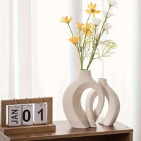 Keramische design vaas set – moderne en stijlvolle decoratie voor bloemen, droogbloemen en pluimen, perfect voor elk interieur.