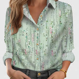 Dames blouse met bloemenprint en knoopsluiting