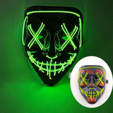 LED Halloween masker – draadloos lichtgevend party masker met meerdere stijlen en knipperende effecten, perfect voor Halloween, feestjes en cosplay voor kinderen en volwassenen.