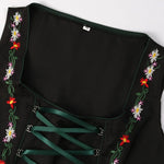 Traditionele groene en zwarte Oktoberfest dirndl voor dames – klassieke Beierse jurk met elegante pasvorm en hoogwaardige stof, perfect voor bierfeesten, verkleedpartijen en thema-evenementen.
