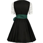 Traditionele groene en zwarte Oktoberfest dirndl voor dames – klassieke Beierse jurk met elegante pasvorm en hoogwaardige stof, perfect voor bierfeesten, verkleedpartijen en thema-evenementen.