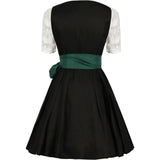 Traditionele groene en zwarte Oktoberfest dirndl voor dames – klassieke Beierse jurk met elegante pasvorm en hoogwaardige stof, perfect voor bierfeesten, verkleedpartijen en thema-evenementen.