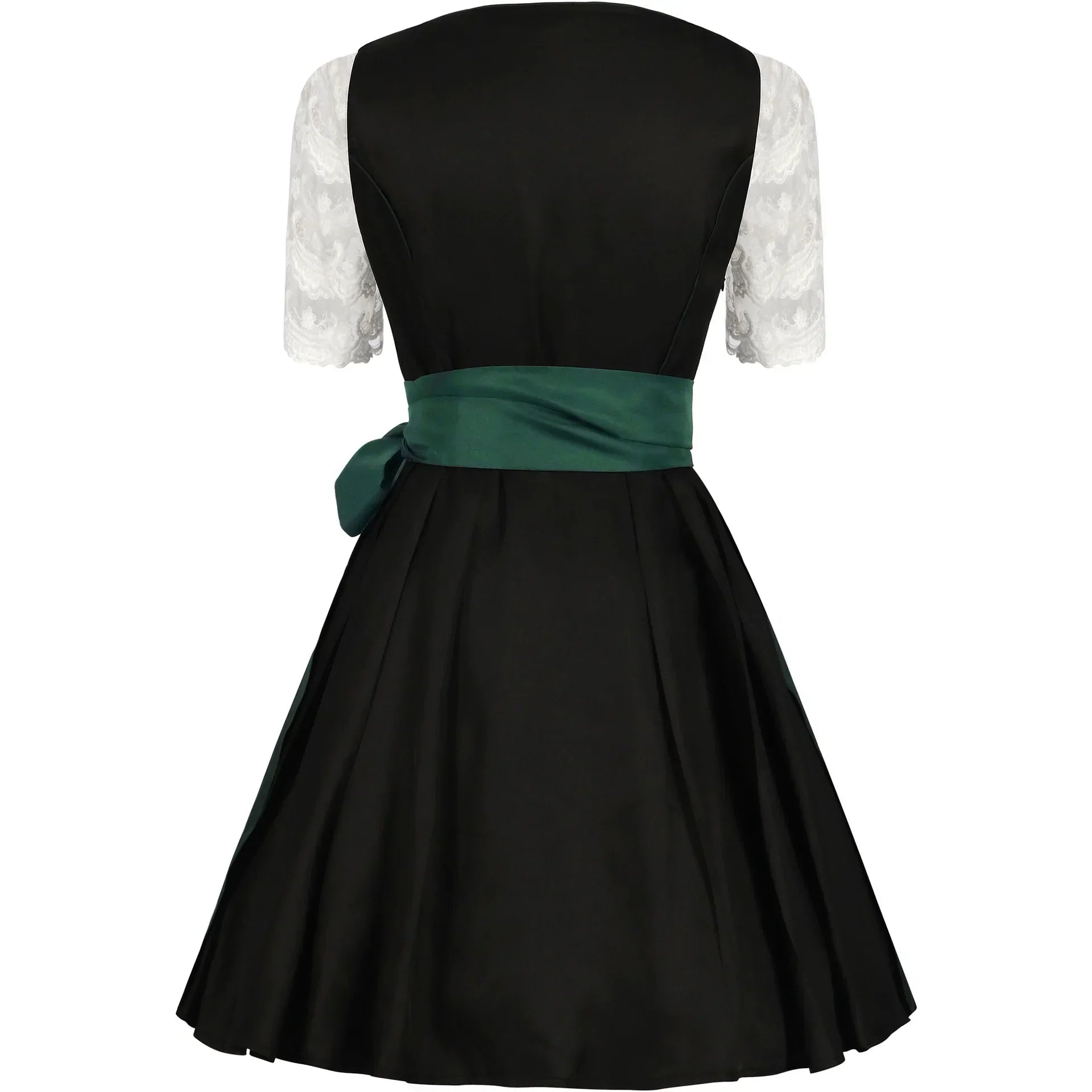 Traditionele groene en zwarte Oktoberfest dirndl voor dames – klassieke Beierse jurk met elegante pasvorm en hoogwaardige stof, perfect voor bierfeesten, verkleedpartijen en thema-evenementen.