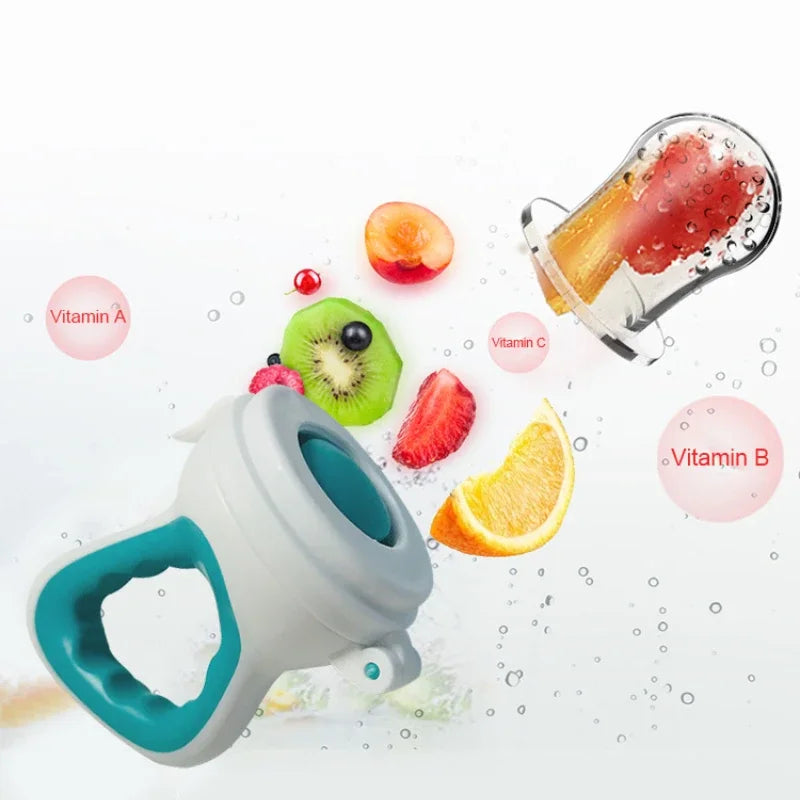 Siliconen baby fruitspeen, bijtring – verzacht het doorkomen van tandjes en biedt een veilige manier om fruit en snacks te geven. Ideaal voor je baby’s comfort en plezier.