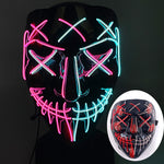 LED Halloween masker – draadloos lichtgevend party masker met meerdere stijlen en knipperende effecten, perfect voor Halloween, feestjes en cosplay voor kinderen en volwassenen.
