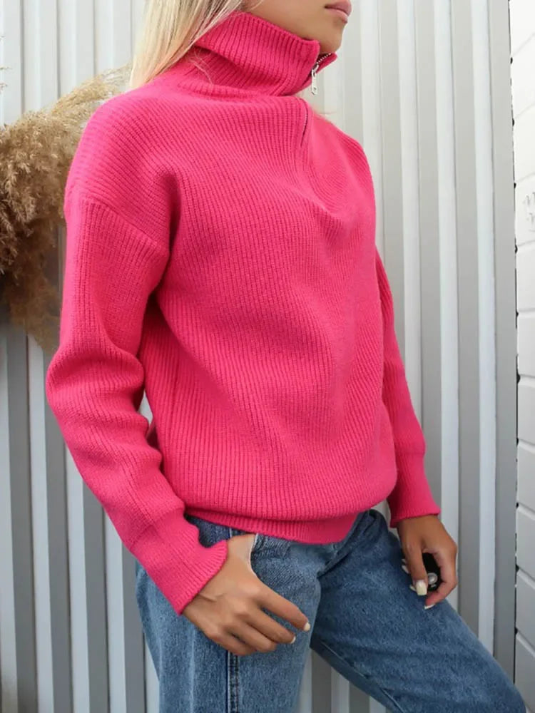 Lucia gebreide damestrui – warme en zachte trui met comfortabele pasvorm, ideaal voor casual winterlooks en stijlvolle laagjes.