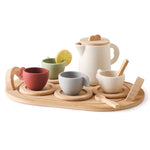 Montessori TinyTea kinder theeservies – duurzaam houten speelgoedsetje dat creatief spel en sociale interactie stimuleert tijdens mini tea party’s.