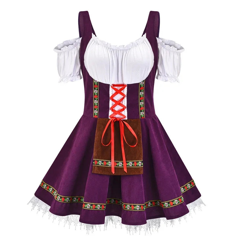 Trendy Oktoberfest dirndl-jurk voor dames – moderne Beierse jurk met elegante pasvorm, stijlvolle details en hoogwaardige stof, perfect voor bierfeesten en thema-evenementen.