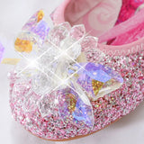 SparklePrincess glinsterende meisjesschoenen met zilveren roos en kristalaccenten – elegante en comfortabele schoenen voor feestelijke gelegenheden en speciale momenten.