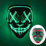 LED Halloween masker – draadloos lichtgevend party masker met meerdere stijlen en knipperende effecten, perfect voor Halloween, feestjes en cosplay voor kinderen en volwassenen.