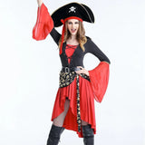 Piratenkapitein kostuum jurk – Halloween midi jurk voor dames, stoer en comfortabel ontwerp met piratendetails, perfect voor Halloween en verkleedfeesten.