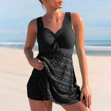 Dames Tankini met V-Hals en Gelaagde Top