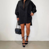 Zwarte Oversized Blouse Jurk