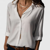 Dames blouse met V-hals en lange mouwen