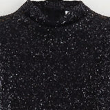 Glitter Mini Jurk met Hoge Hals