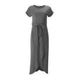 Casual Midi Jurk met Knoopdetail en Split