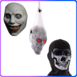 Halloween spookmasker – enge Ghost Face voor volwassenen en tieners, volledig gezichtsmasker van lichtgewicht materiaal, perfect voor Halloween, verkleedfeesten en cosplay.