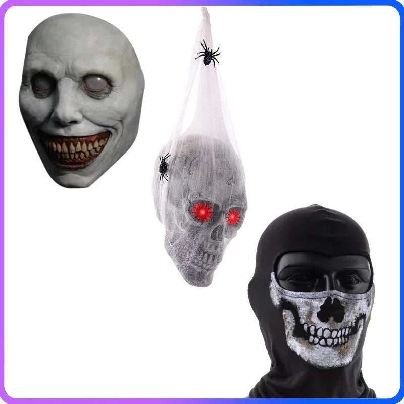 Halloween spookmasker – enge Ghost Face voor volwassenen en tieners, volledig gezichtsmasker van lichtgewicht materiaal, perfect voor Halloween, verkleedfeesten en cosplay.