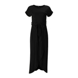 Casual Midi Jurk met Knoopdetail en Split